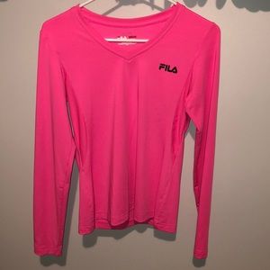 Pink Fila Long Sleeve Tee